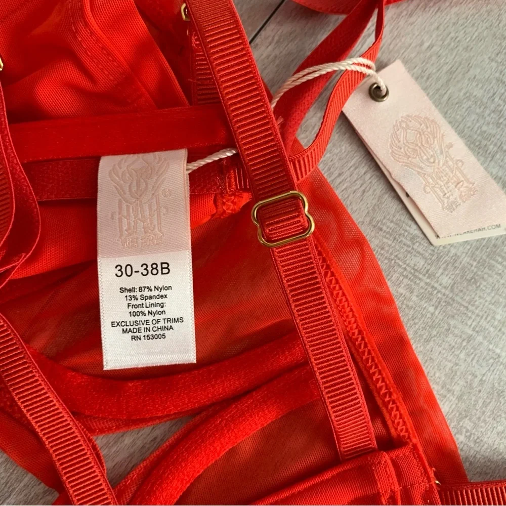 We Are HAH X Free People Mesh Underwire Bra Lingerie Size 30-38B